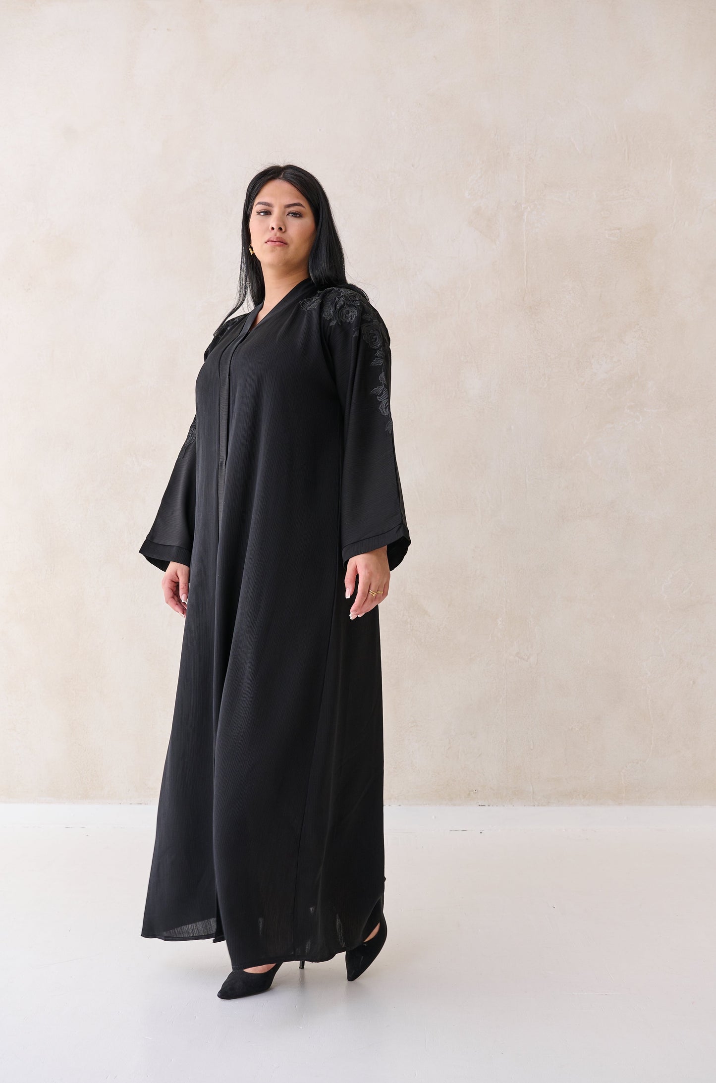 Abaya Flower black