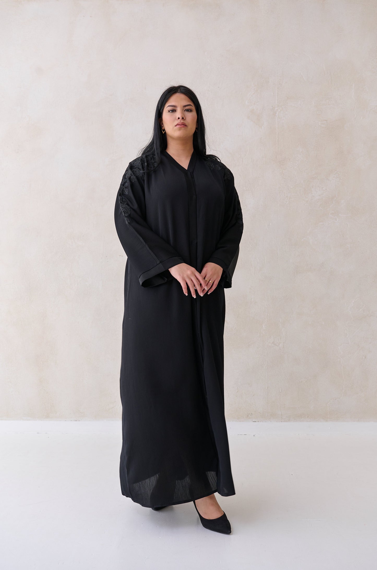 Abaya Flower black