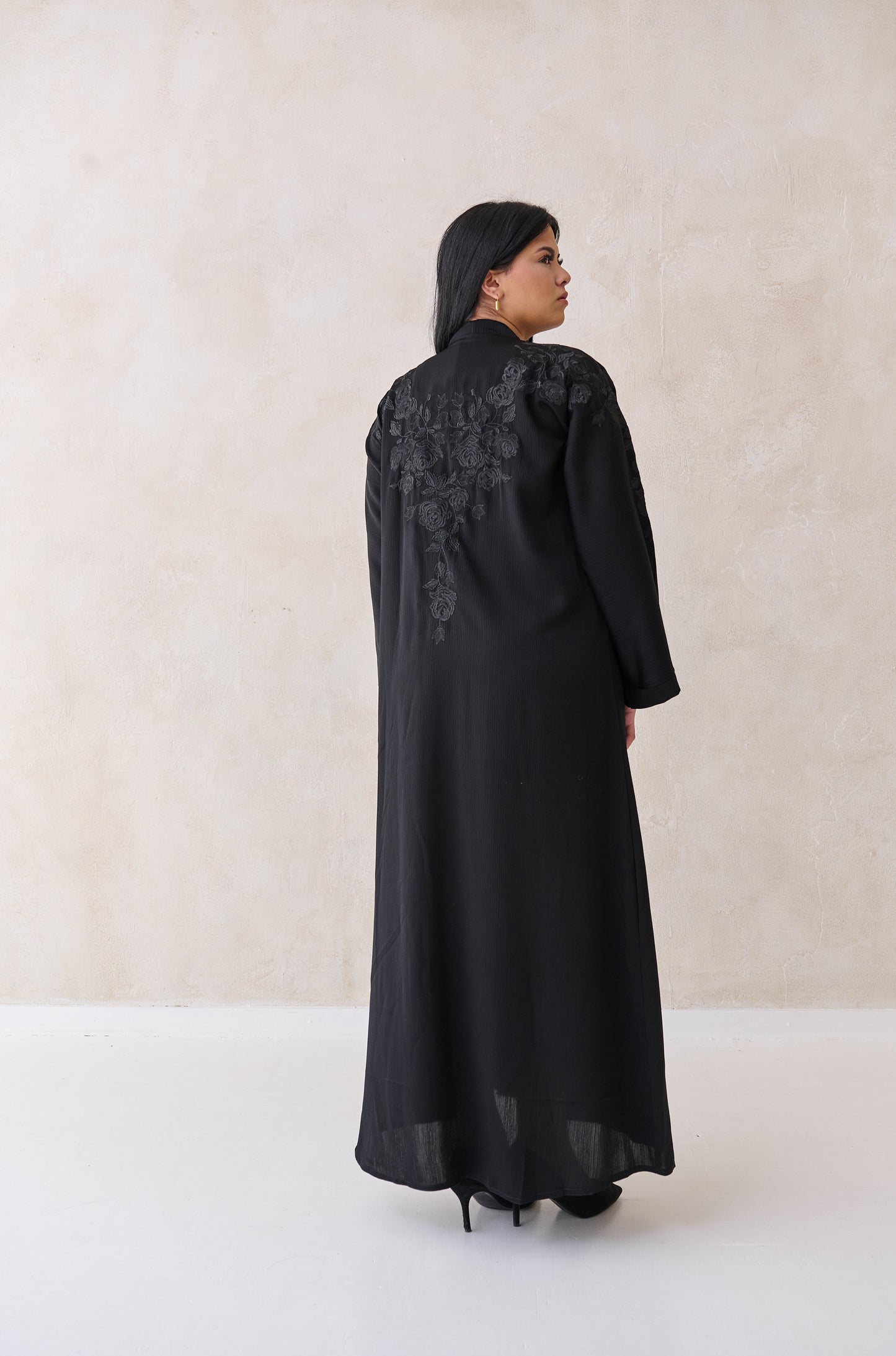 Abaya Flower black